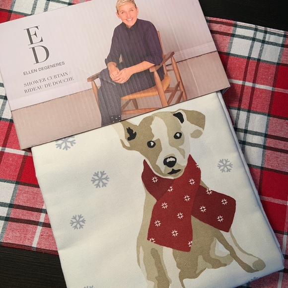Augie Jack Russell Shower Curtain by ED - Picture 1 of 4